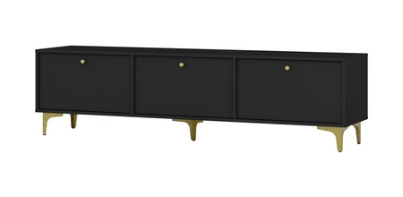 Wohnzimmer-Möbel-Set Kioto I schwarz Graphit stilvolles Design elegante Möbel auf einem Metall goldenen Basis subtilen Griffe unterstützt