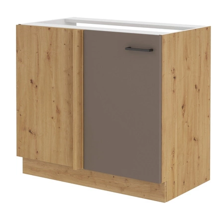 Eck-Küchenzeile Rimini 105 ND 1F BB linker Schrank, dampf-, spritz- und hitzebeständig