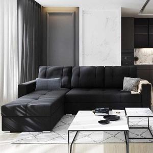 Ecksofa mit Schlaffunktion Aldo schwarz linke Seite garantiert den höchsten Komfort und Funktionalität