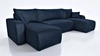 Ecksofa mit Schlaffunktion Fiesta U dunkelblau stilvolles Ecksofa mit interessanter Form strapazierfähiger Plüschstoff Bettkasten