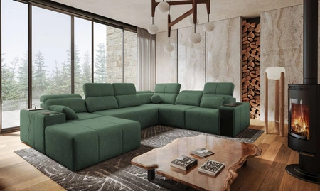 Ecksofa mit Schlaffunktion Tesalia VIII mint links komfortables Ecksofa für das Wohnzimmer mit innovativer Schiebefunktion der Rückenlehne