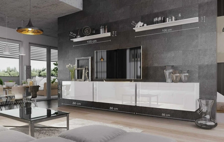 Sparta schwarz glänzend modernistisches Design ermöglicht es Ihnen, Ihre Multimedia-Ecke in einem modernen Stil einzurichten