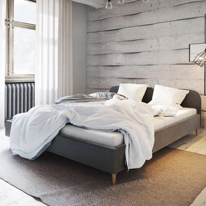 Ivrea 180x200 grau gepolstertes Bett mit Kopfteil im modernen Stil ideal für Schlafzimmer
