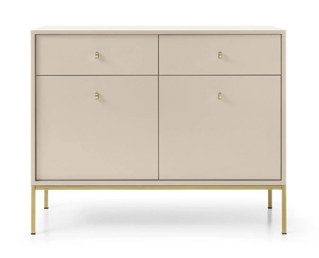 Möbelset Mono Beige Minimalistisches Design Wohnzimmermöbelset oder für das Wohnzimmer goldene Beine stilvoller Griff