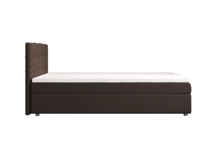 Boxspringbett Fresno 100x200 braun im modernen skandinavischen Stil mit gepolstertem Kopfteil Bett mit Staukasten