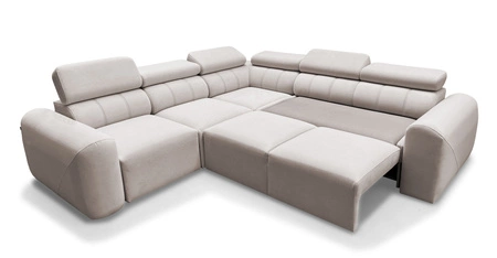 Ecksofa mit Schlaffunktion Cantare III Lachs links komfortables und stilvolles Ecksofa für das Wohnzimmer zwei Container für Bettzeug