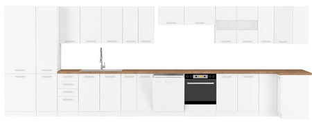 EkoWhite 60 D 2F BB Küchenhochschrank mit Regal, dampf-, hitze- und spritzwasserbeständig