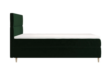 Boxspringbett Bing 90x200 flaschengrün im modernen skandinavischen Stil mit gepolstertem Kopfteil Bett mit Staukasten
