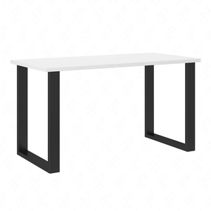 Taunton Tisch 138x67 cm weiß/schwarz schlichte Form des Möbels angereichert mit stilvollen schwarzen Beinen im Loft-Stil auslaufsichere Platte