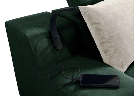 Ecksofa mit Schlaffunktion Alcamo beige/weiß links elegantes und stilvolles Ecksofa mit einer ausziehbaren praktischen Schublade an der Seite des Möbels