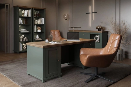 Bücherregal Evora 71 cm Flasche grün / Eiche lefkas stilvolle Bücherregal Design perfekte Ergänzung zum Büro Studie oder Jugendzimmer