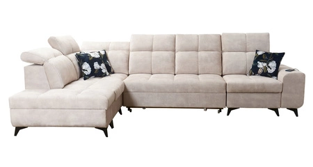 Ecksofa mit Schlaffunktion Buffalo XI braun linksseitig stilvolles Ecksofa mit drei Bettkästen Velourstoff