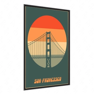 Golden Gate Bridge Poster 70x100 gerahmt Fine Art Print perfekte Dekoration für Wohnzimmer oder Schlafzimmer