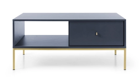 Möbelset Mono Dunkelblau Minimalistisches Design Wohnzimmermöbelset oder für das Wohnzimmer goldene metallische Elemente