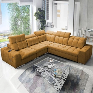 Ecksofa mit Schlaffunktion Luigi III honey left bequemes Ecksofa für das Wohnzimmer, perfekt für die tägliche Entspannung