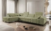 Ecksofa mit Schlaffunktion Penejos XI olive links komfortables Ecksofa mit verstellbaren Kopfstützen und zwei Bettkästen