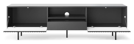 Adamant Möbelset schwarz graphit modernes Design Push-to-Open-System für Türen und Schubladen Design-Fräsfronten