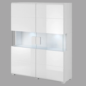 Breite Anrichte Toledo 122 cm weiß / weiß glänzend hohe Qualität ideal für Wohnzimmer oder Wohnbereich