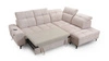 Ecksofa mit Schlaffunktion Buffalo VII creme rechts stilvolles Ecksofa mit Bettzeugcontainer Velourstoff