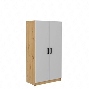 Garderobe Makana 80 cm Eiche handwerklich / hellgrau funktionelles Möbelstück für das Jugendzimmer oder Büro