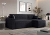 Ecksofa mit Schlaffunktion Brandon Bis schwarz rechte Seite weicher Stoff mit charakteristischer Schlingenoberfläche Bettzeugbehälter