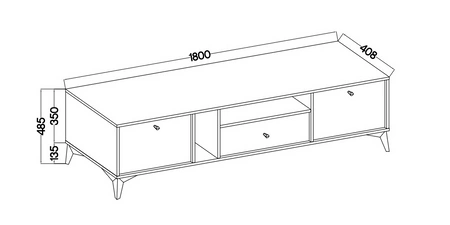 RTV Kioto I 180 cm schwarz graphit eleganter Schrank in zeitlosen Farben dezente Goldgriffe