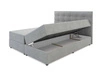 Boxspringbett Kingston 180x200 grau Bett im modernen skandinavischen Stil mit Kopfteil mit Kristallen