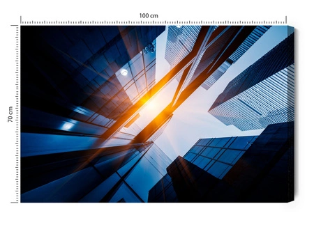 Bild auf Leinwand Wolkenkratzer 100x70 cm zeitlose Dekoration eines jeden Interieurs Bild in lebendigen Farben hohe Qualität der Verarbeitung