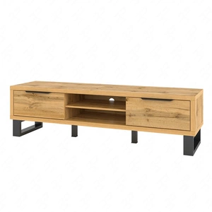 RTV Schrank Halle 180 cm Eiche wotan modernes Design Metallrahmen schwarz RTV Schrank loft industrial style