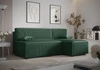 Ecksofa mit Schlaffunktion Brandon grün rechte Ecke dreidimensionaler Stoff mit ausdrucksstarkem Streifen Bettzeug Container