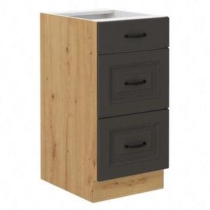 Stehender Küchenschrank mit Schubladen Style 40 D 3S BB Schrank beständig gegen Wasserdampf hohe Temperaturen und verschüttete Flüssigkeiten