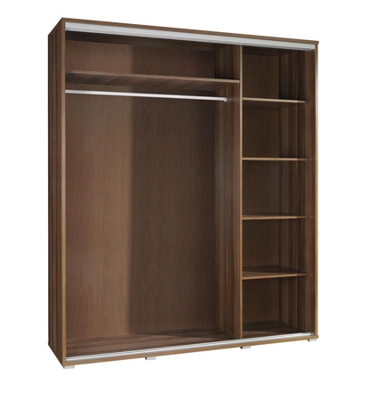 Artistino 155 cm Schiebeschrank mit Strandgrafik wengefarbener Schrankkorpus aus 22 mm starker Platte