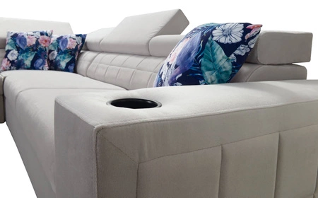 Ecksofa mit Schlaffunktion Belvi II türkis links elegantes und ergonomisches Ecksofa für das Wohnzimmer praktischer Stauraum an der Seite