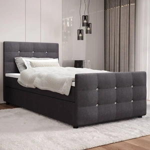 Boxspringbett Kansas 90x200 graphit Bett im modernen skandinavischen Stil mit gepolstertem Kopf- und Fußteil