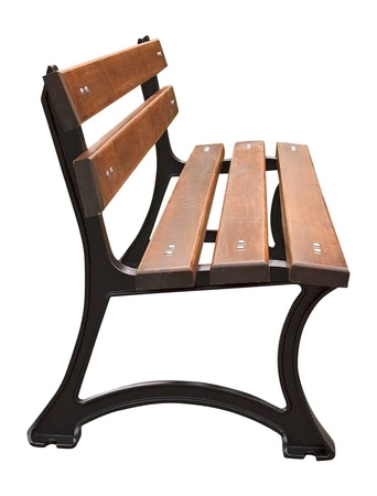 Gartenbank 150 cm FIEM-04-LM-150 urban Gusseisen mit Rückenlehne Erlenholz lackiert