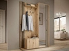 Garderobe Aspen 131 cm Eiche handwerkliche Garderobe mit dekorativen schwarzen Lamellen funktionelle und praktische Flurgarderobe