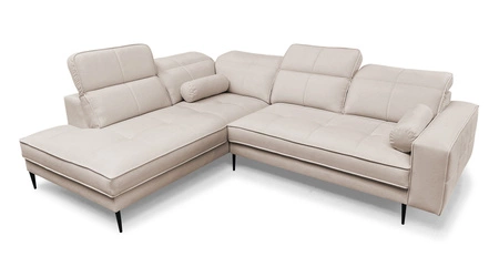 Ecksofa Samos grau Esche links modernes Design einfach und stilvoll Körper zu jedem Interieur Design verstellbare Kopfstützen passen