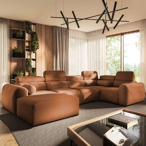 Ecksofa mit Schlaffunktion Cantare IV ziegelrot links Sorgfältig verarbeitetes Ecksofa für das Wohnzimmer bietet Komfort und Bequemlichkeit