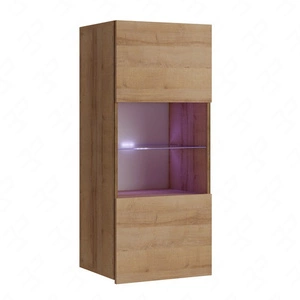 Hängedisplay Apulia 45 cm goldene Eiche minimalistisches Design stilvolle Vitrine für Wohnzimmer einfache Form, die in jedes Interieur passt