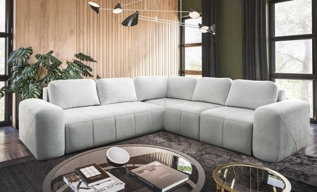 Ecksofa mit Schlaffunktion Bovec III ecru rechts extrem stilvolles Ecksofa perfekt für ein geräumiges Wohnzimmer