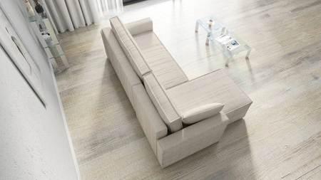 Ecksofa mit Schlaffunktion Rebenes beige Universal-Ecksofa dreidimensionaler Stoff mit ausdrucksstarken Streifen Bettzeug-Container