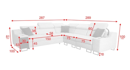 Ecksofa mit Schlaffunktion Alcamo III beige/schwarz rechts Funktions-Ecksofa mit Schublade in der Seite zwei Behälter für Bettzeug