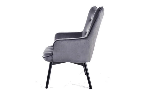 Carmen Sessel grau Fleck und kratzfest bequem beim Entspannen Holzbeine