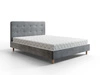 Polsterbett Noiro 160x200 hellgrau mit Stauraum im modernen skandinavischen Stil mit markantem Kopfteil