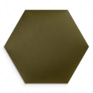 Gepolstertes Paneel Hexagon 30x26 cm Olive stilvolles Wandpaneel Veloursstoff modische Dekoration jedes Interieur