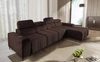 Ecksofa mit Schlaffunktion Castel XII braun rechts stilvolles und bequemes Ecksofa für Wohnzimmer funktionelle verstellbare Kopfstützen