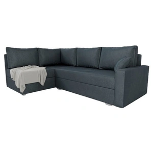 Ecksofa mit Schlaffunktion Nofi dunkelgrau links Ecke modernes Design schlichtes und stilvolles Design passend zu jeder Einrichtung