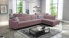 Ecksofa mit Schlaffunktion Kelly Sleek XI lavendel rosa rechte Seite stilvolles und bequemes Ecksofa aus strapazierfähigem Webstoff