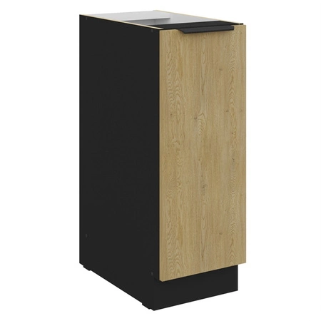 Küchenmöbel Set Crotone 300 cm elegante Küchenschränke mit Metallkantengriffen Schrank mit Ladekorb