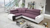Ecksofa mit Schlaffunktion Dafni II heather / white linksseitiges Ecksofa aus Samt mit Bettzeugstauraum und Vollauszug